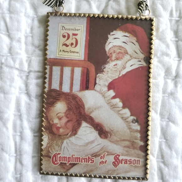 Vintage Inspired Glass Santa Ornament 5.25" - Picture 2 of 3
